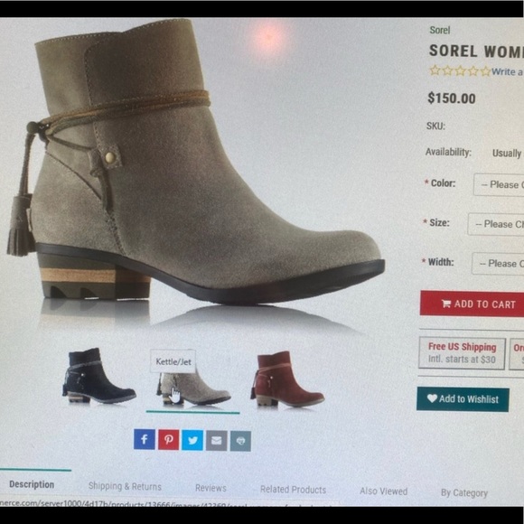 SOREL modern ankle boot in gray suede - Picture 6 of 7